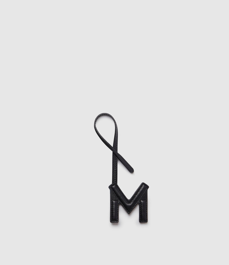 Personalisation Letter Charm Smooth Calfskin Black