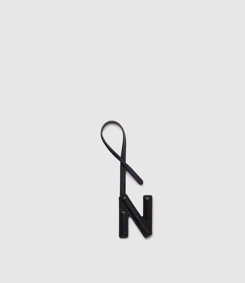 Personalisation Letter Charm Smooth Calfskin Black