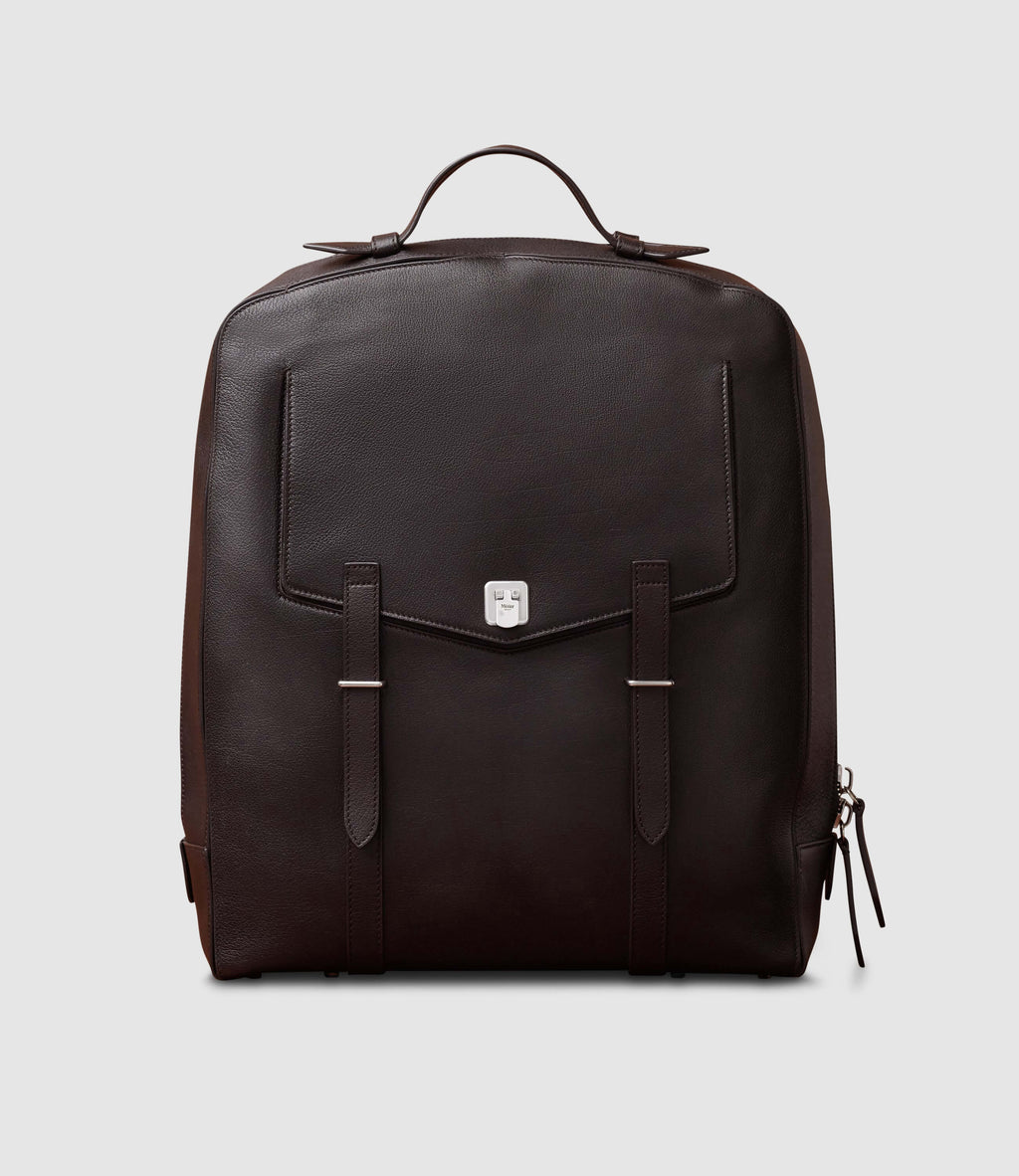 Metier - Men's Backpack - Brown Grained Leather – Métier EU