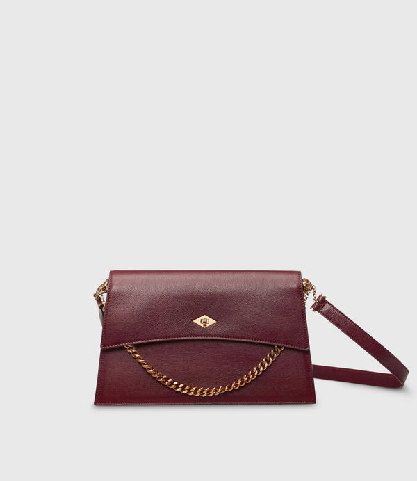 Roma Shoulder Bag Buffalo Dark Cherry