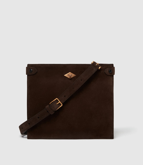 Stowaway Crossbody Suede Chocolate