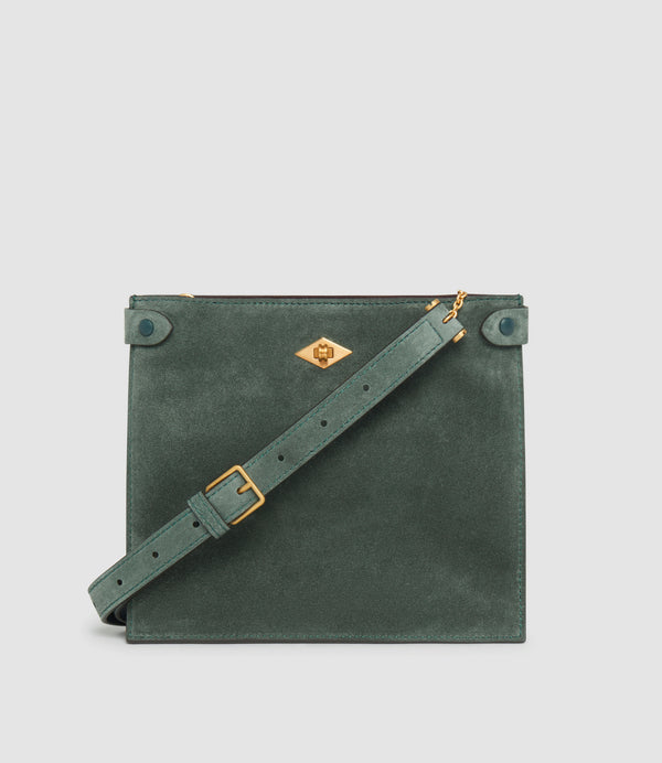 Stowaway Crossbody Suede Emerald