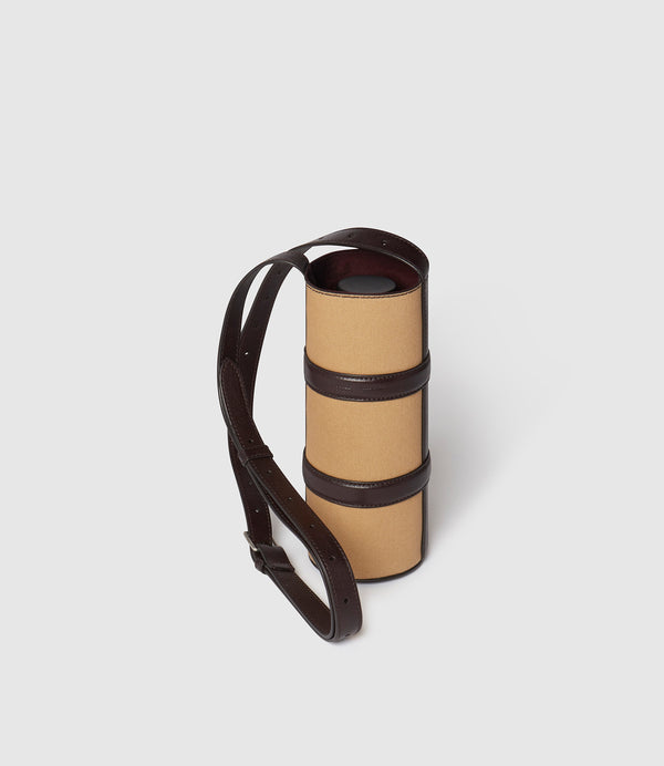 Water Bottle Holder Twill Sahara with Cioccolato